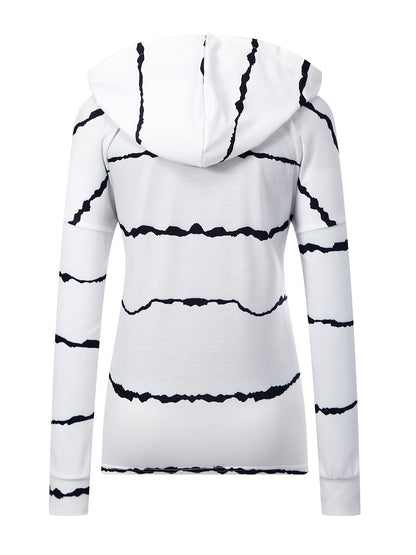 Vzyzv Casual Tie-Dye Hoodie: Loose Fit + Fashionable Stripes + Stay Comfortable All Day - Women's Clothing