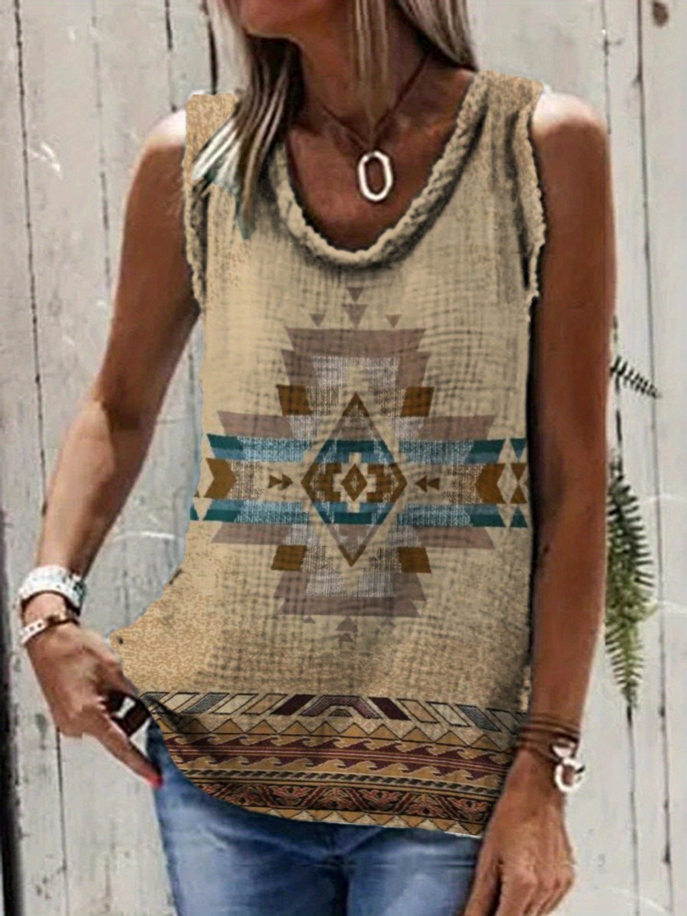 Vzyzv Summer Tank Top: Feather Print + Ethnic Style + Casual Wear for Women