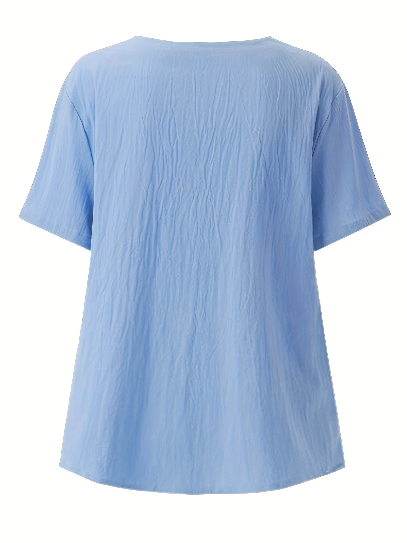 Vzyzv Dandelion Print Blouse, Casual Crew Neck Short Sleeve Blouse For Spring & Summer, Women's Clothing