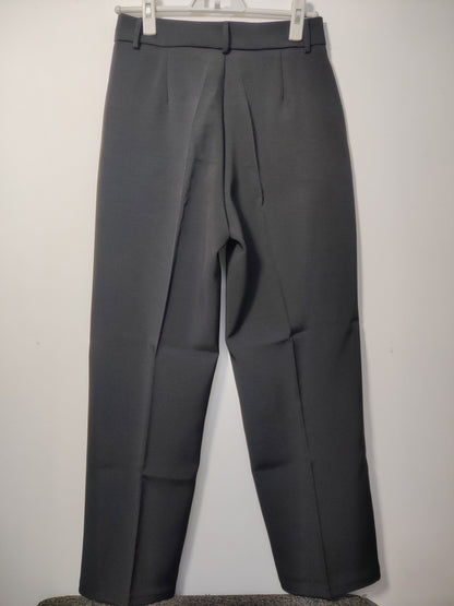 Vzyzv Solid High Waist Pants, Elegant Wide Leg Slant Pockets Pants, Women's Clothing
