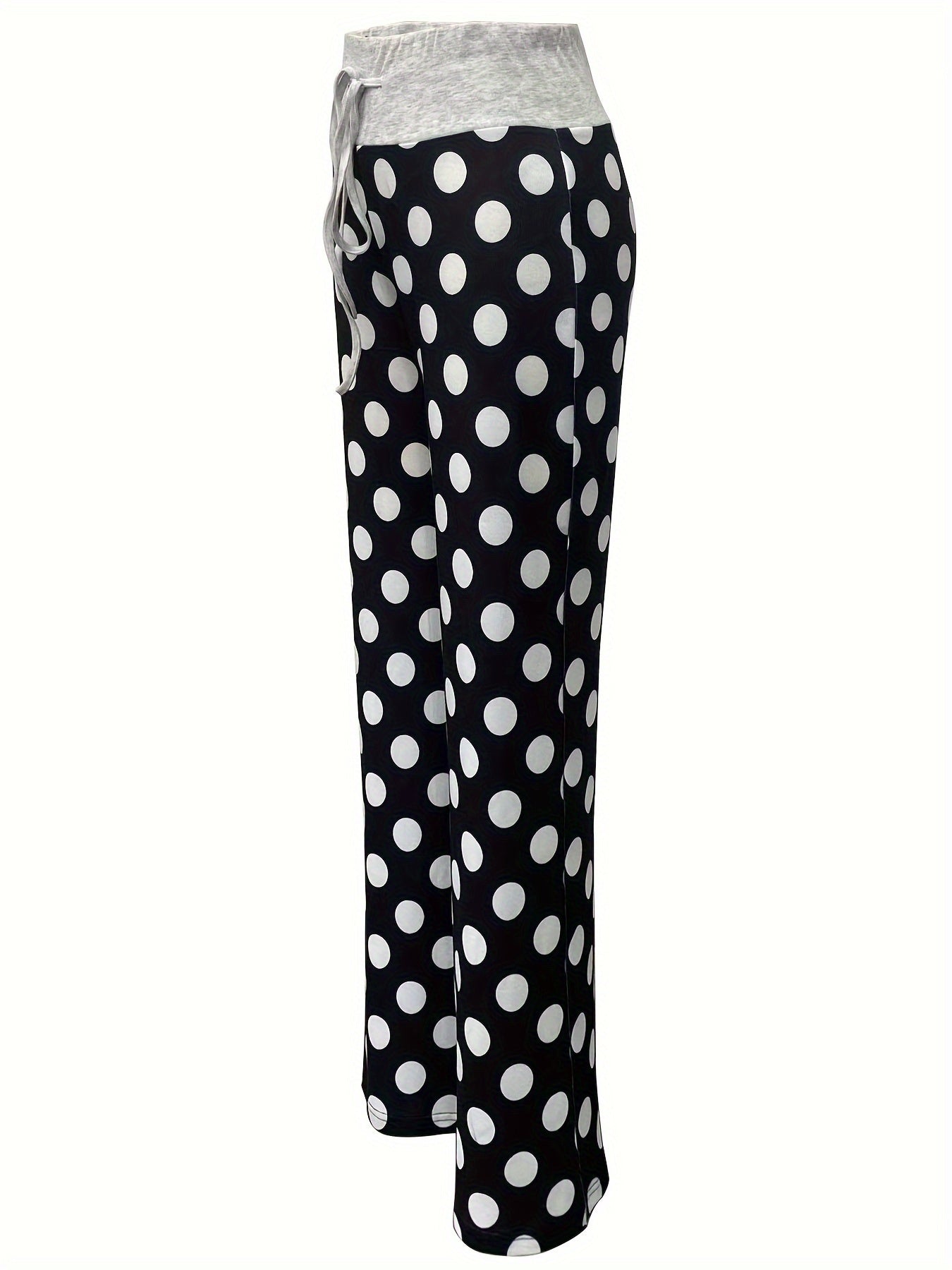 Vzyzv Polka Dot Print Pants, Casual Drawstring Waist Loose Pants, Women's Clothing