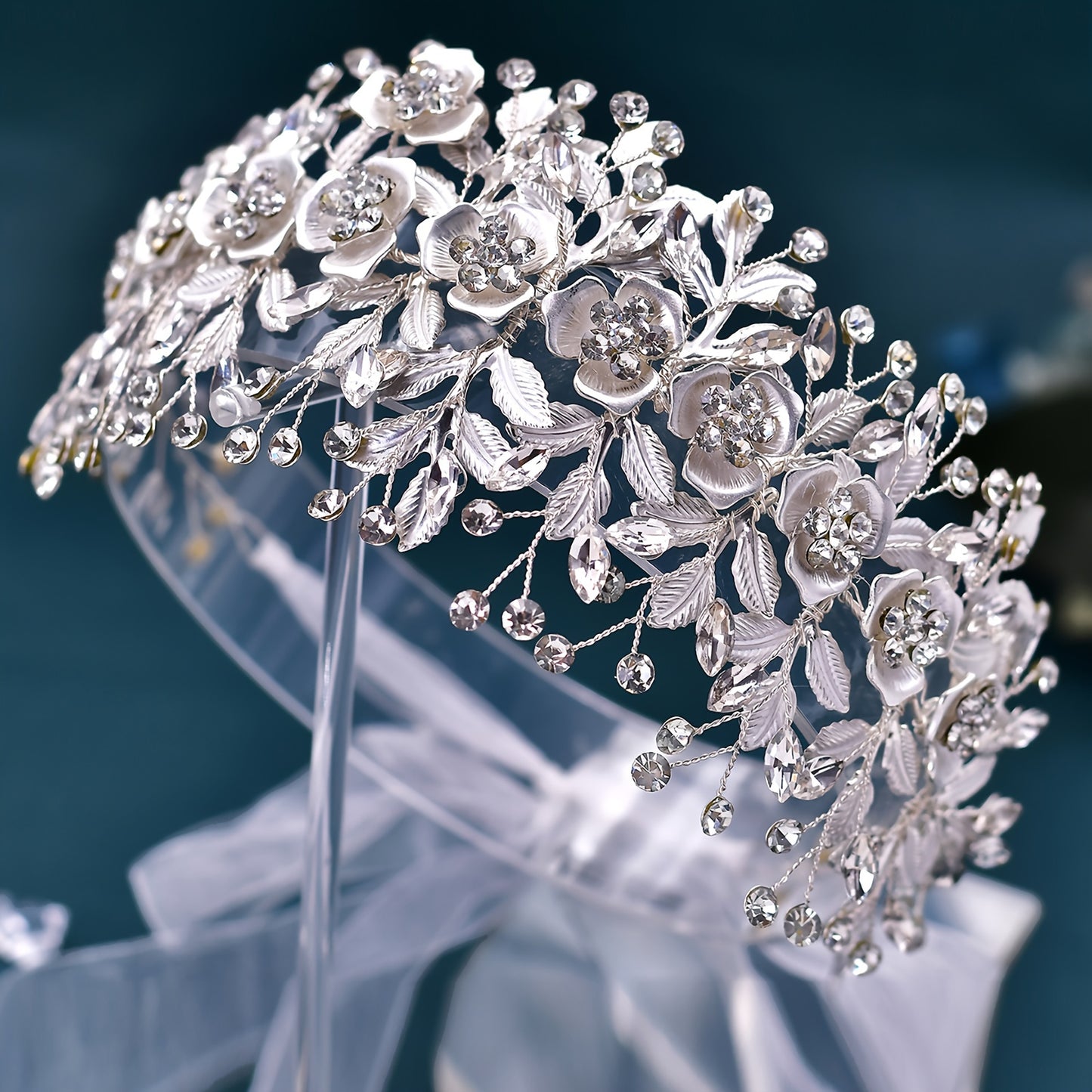 vzyzv  Alloy Flower Leaf Waist Chain Elegant Rhinestone Inlaid Silvery Lace Up Ribbon Dress Girdle Body Jewelry Wedding Bridal Sash For Women