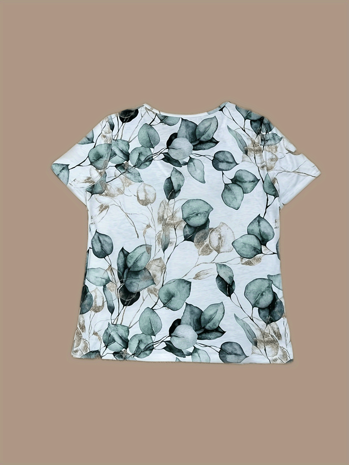 Vzyzv Floral Print V Neck T-shirt, Elegant Short Sleeve T-shirt For Summer, Women's Clothing