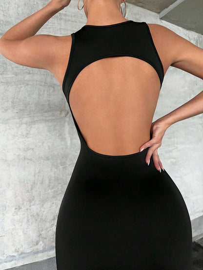 vzyzv  Backless Cut Out Bodycon Dress, Sexy Sleeveless Dress For Spring & Summer, Women's Clothing