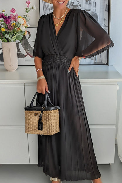 Casual Solid Fold V Neck Loose Jumpsuits