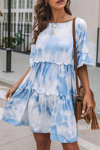 vzYzv vzyzv Cute Tie-dye Midi Dress