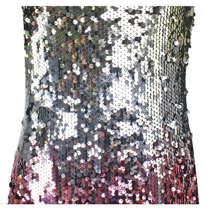 vzYzv vzyzv V-Neck Sexy Sequin Suspenders Mini Dresses