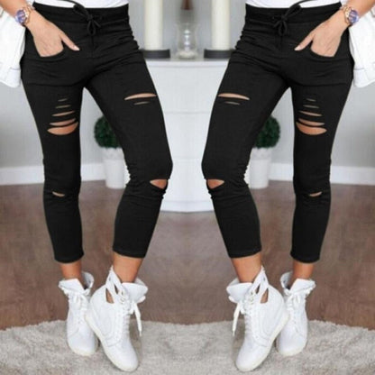 vzyzv  New Ripped Jeans For Women Women New Ripped Trousers Stretch Pencil Pants Leggings Women Jean Casual Slim Ladies Jeans